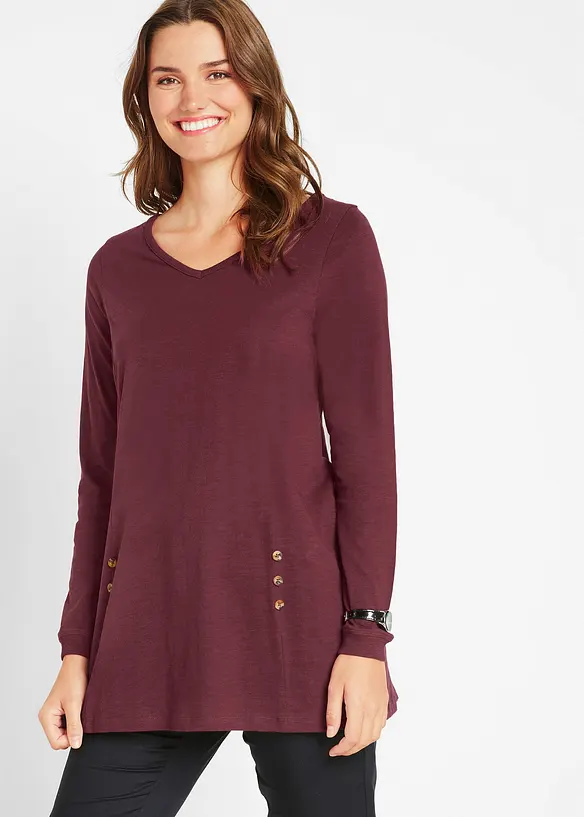 T-shirt long 100% coton, bonprix