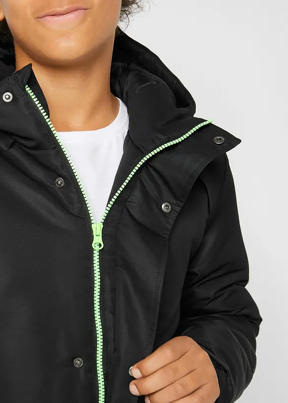 Parka d’hiver à capuche et détails sportifs, bonprix