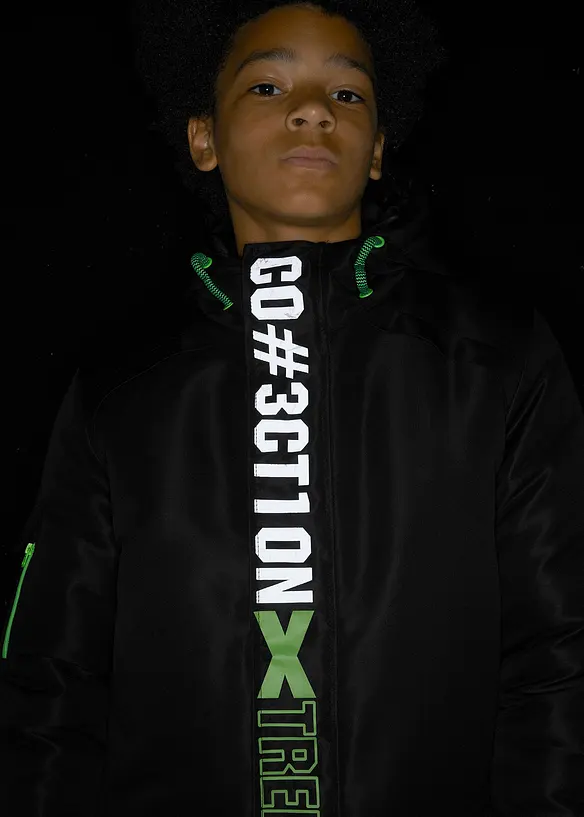 Parka d’hiver à capuche et détails sportifs, bonprix