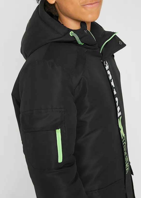 Parka d’hiver à capuche et détails sportifs, bonprix
