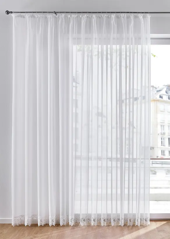 Voilage à bordure crochet avec polyester recyclé, bonprix