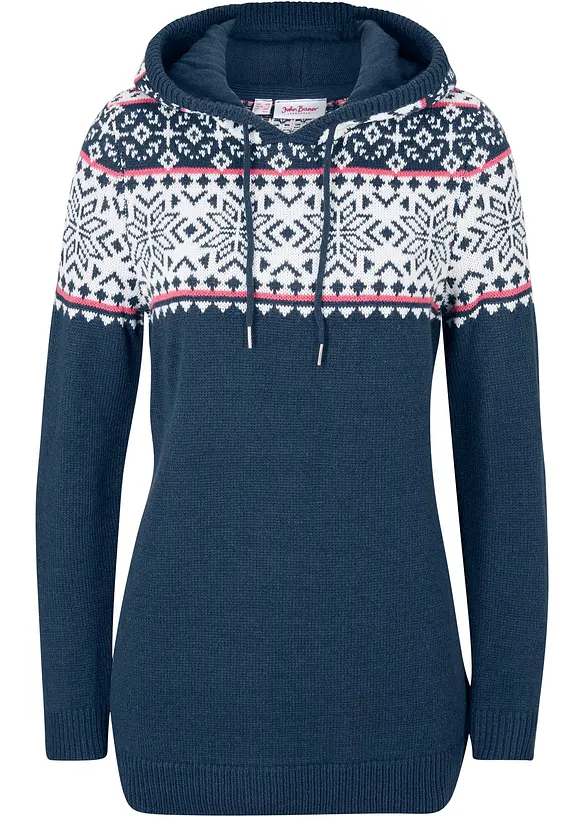 Pull norvégien à capuche, bonprix