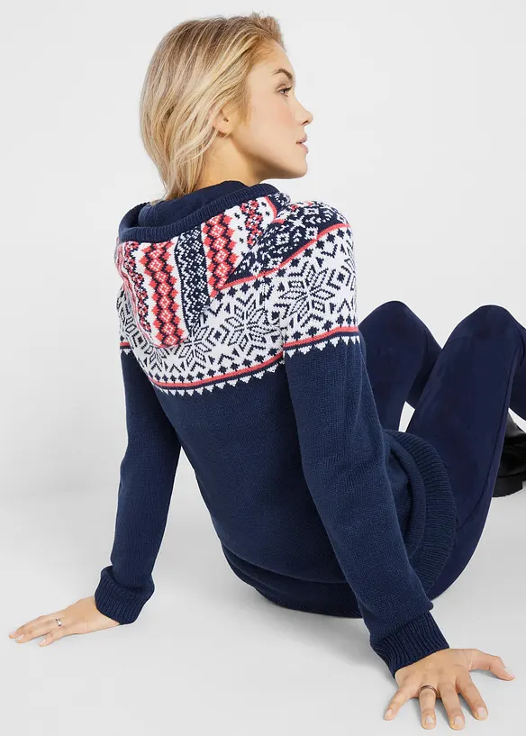 Pull norvégien à capuche, bonprix