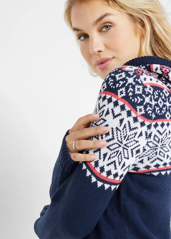 Pull norvégien à capuche, bonprix