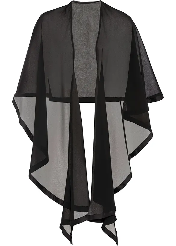 Poncho-écharpe avec détail en satin, bonprix