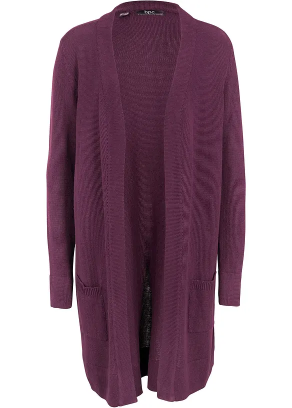 Gilet long en maille, manches longues, bonprix