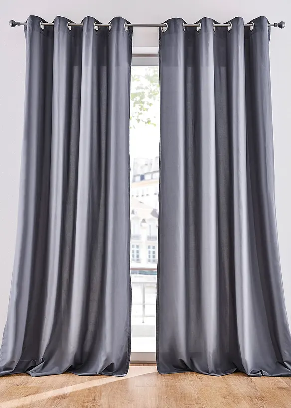 Lot de 2 rideaux en microfibre, bonprix