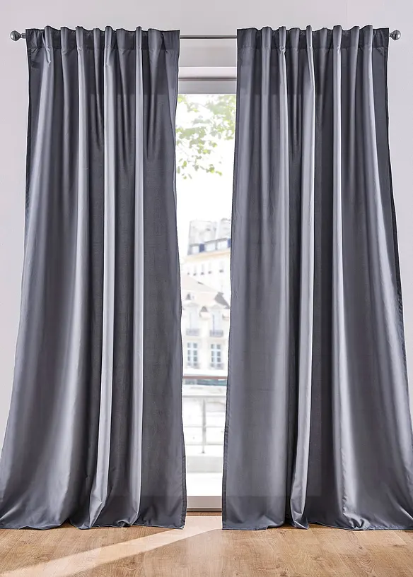 Lot de 2 rideaux en microfibre, bonprix