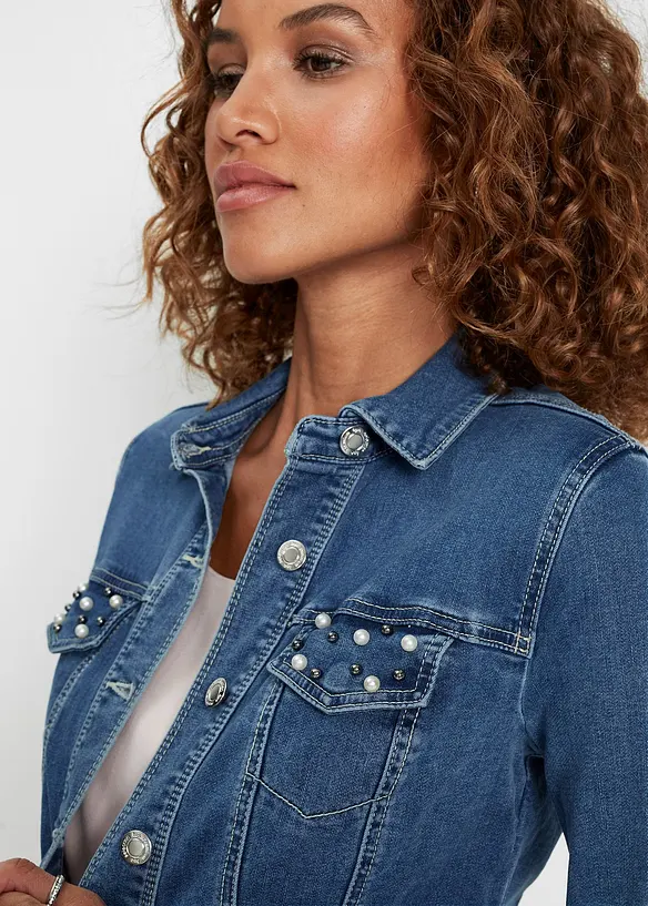 Boléro en jean avec perles, bonprix