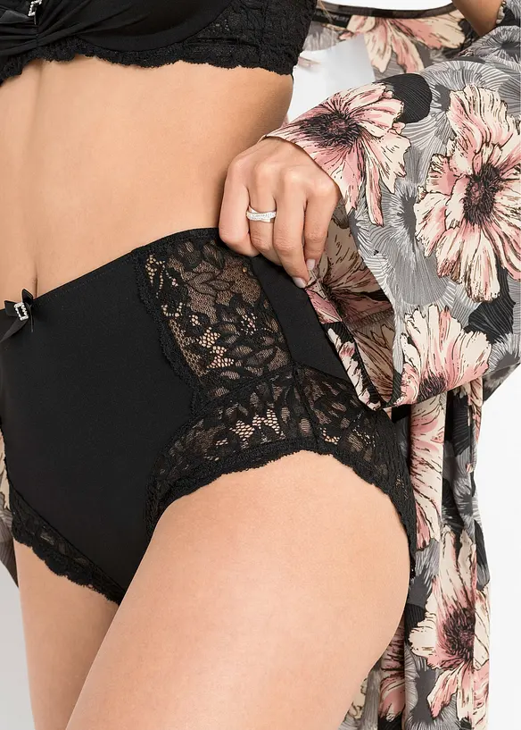 Slip taille haute avec dentelle, bonprix