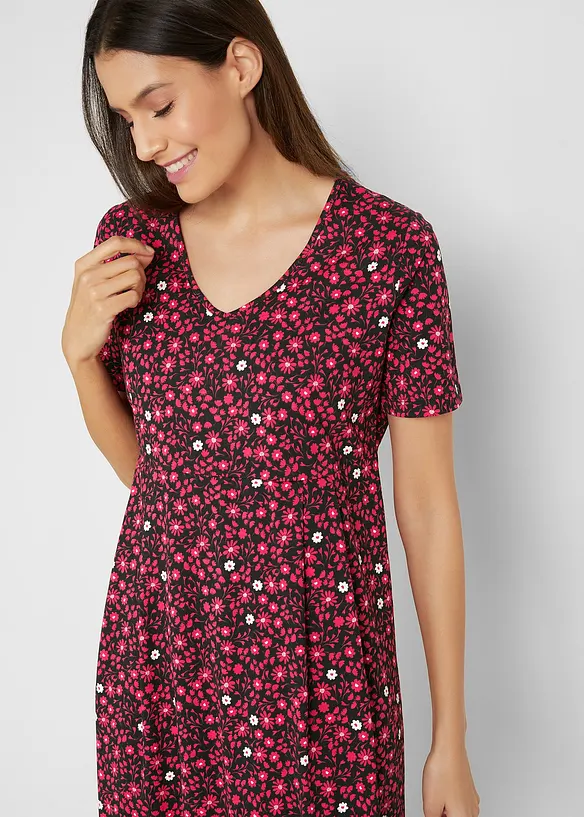 Robe en jersey de coton, longueur midi, bonprix