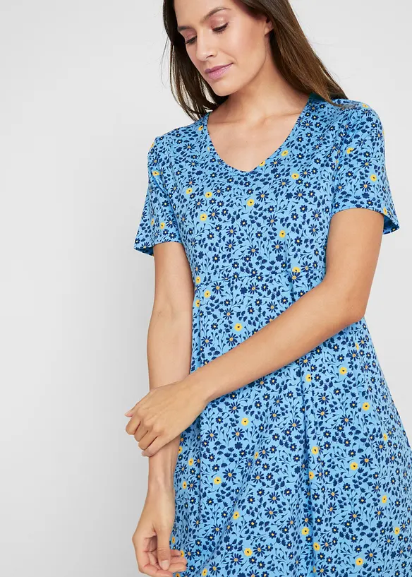 Robe en jersey de coton, longueur midi, bonprix