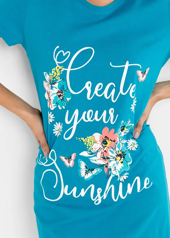 Lot de 2 chemises de nuit courtes 100% coton, bonprix