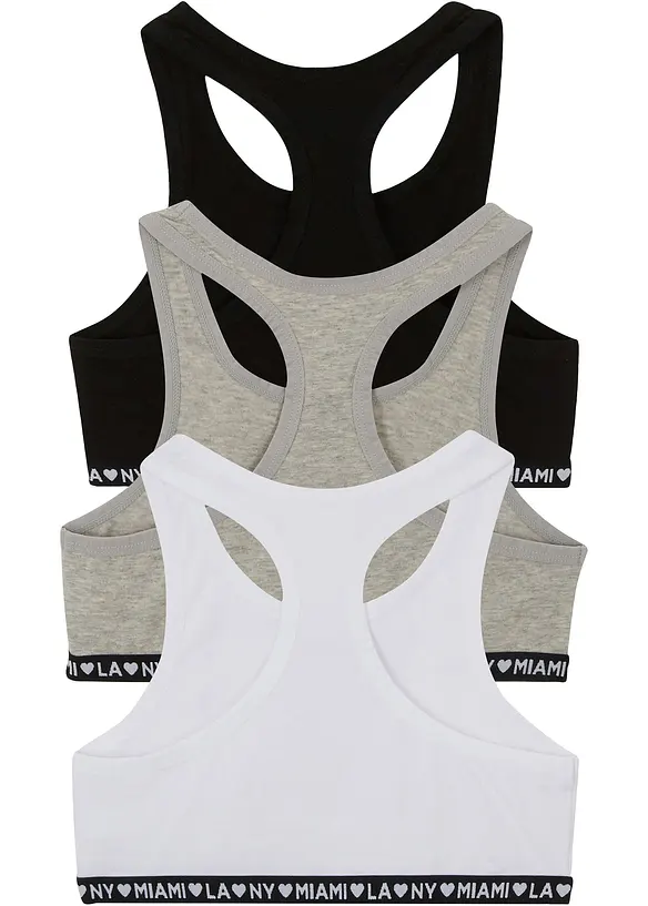 Lot de 3 brassières en coton doux et extensible, bonprix