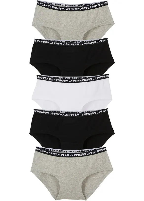 Lot de 5 shorties en coton doux et extensible, bonprix