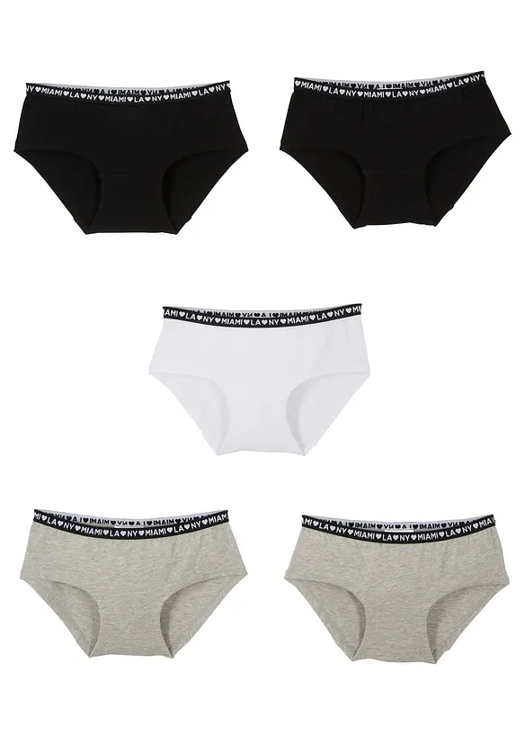 Lot de 5 shorties en coton doux et extensible, bonprix
