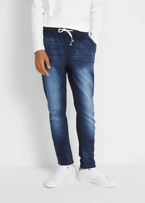 Pantalon jogger droit effet denim, Regular, bonprix