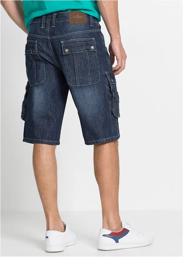 Bermuda cargo en jean, Regular, bonprix