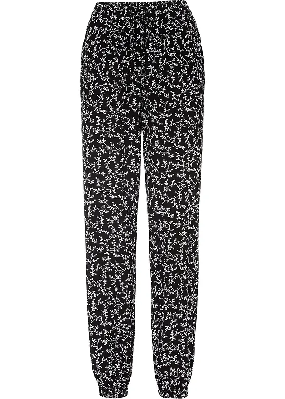 Pantalon 100% viscose, taille élastiquée, bonprix