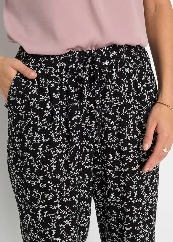 Pantalon 100% viscose, taille élastiquée, bonprix