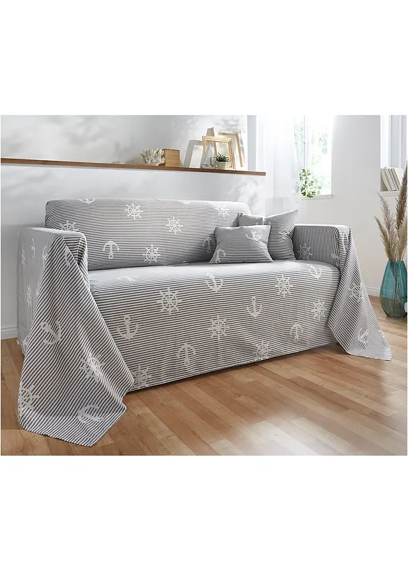 Lot de 2 housses de coussin motif marin, bonprix