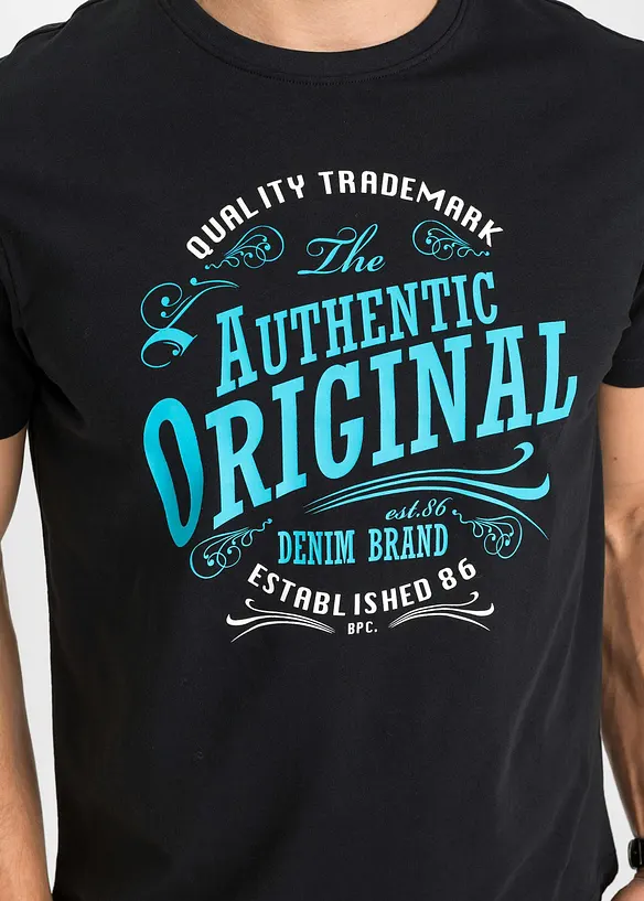 Lot de 2 T-shirts 100% coton, bonprix