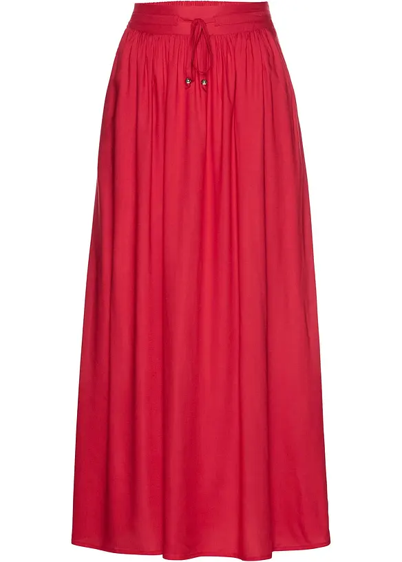 Jupe longue en viscose avec taille élastique et lien à nouer, bonprix