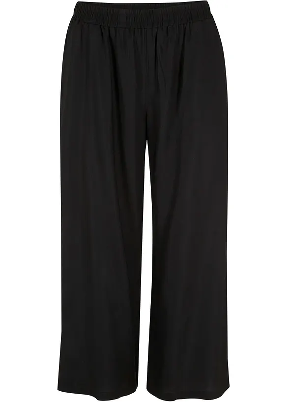 Pantalon 3/4 en viscose avec taille élastiquée, bonprix
