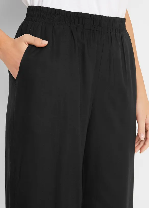 Pantalon 3/4 en viscose avec taille élastiquée, bonprix
