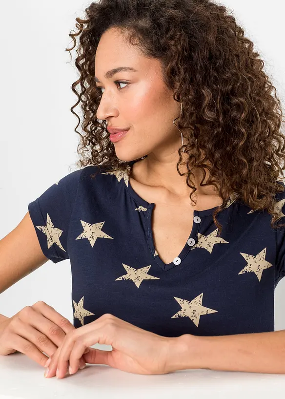 T-shirt à imprimé étoiles, bonprix