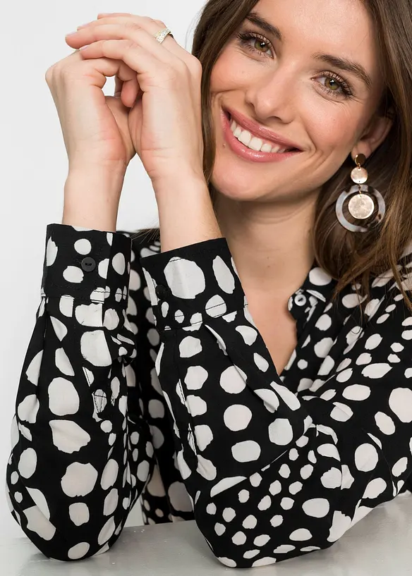 Chemisier long imprim&eacute; en viscose fluide, bonprix