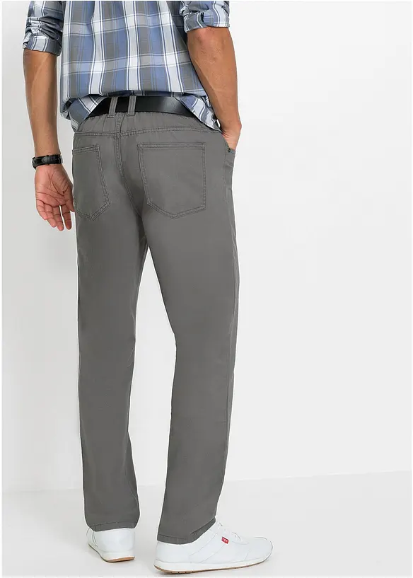 Lot de 2 pantalons droits à taille élastiquée, Regular, bonprix