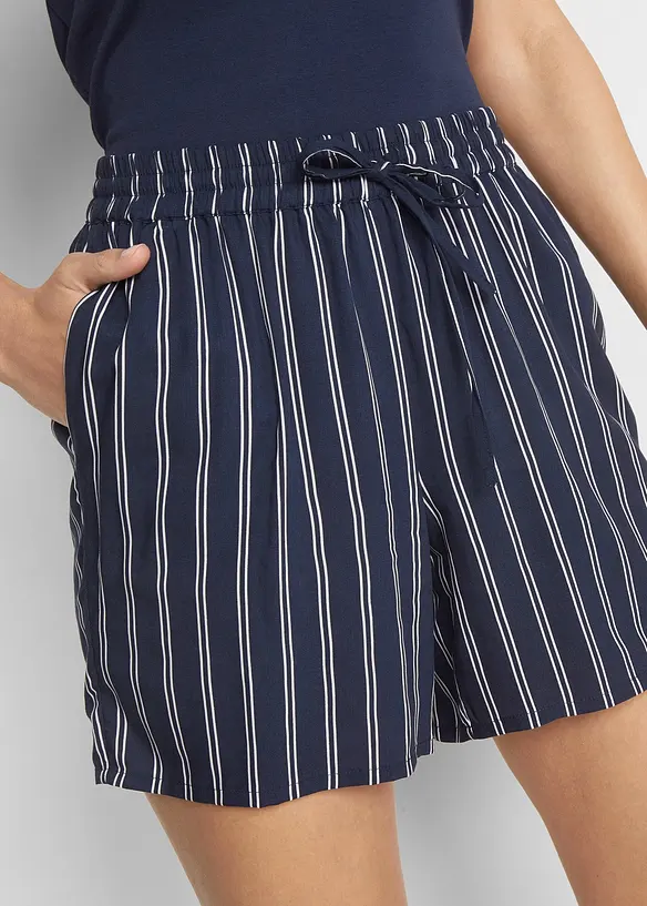 Lot de 2 shorts en viscose avec ceinture à nouer, bonprix
