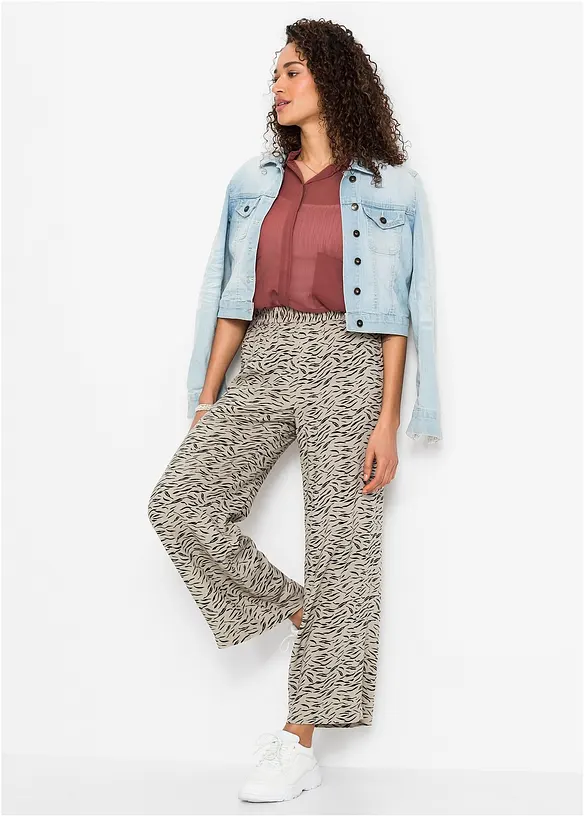 Pantalon palazzo imprimé, bonprix