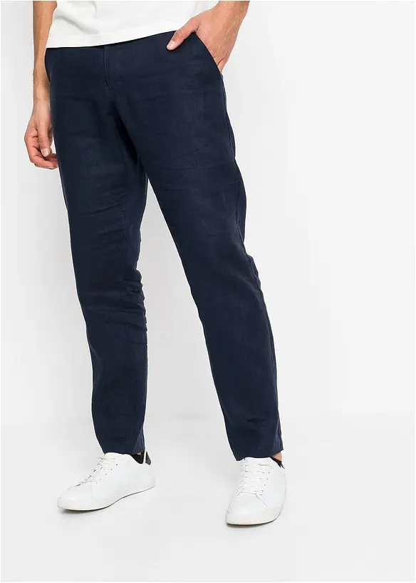 Pantalon chino Regular, 100% lin, droit, bonprix