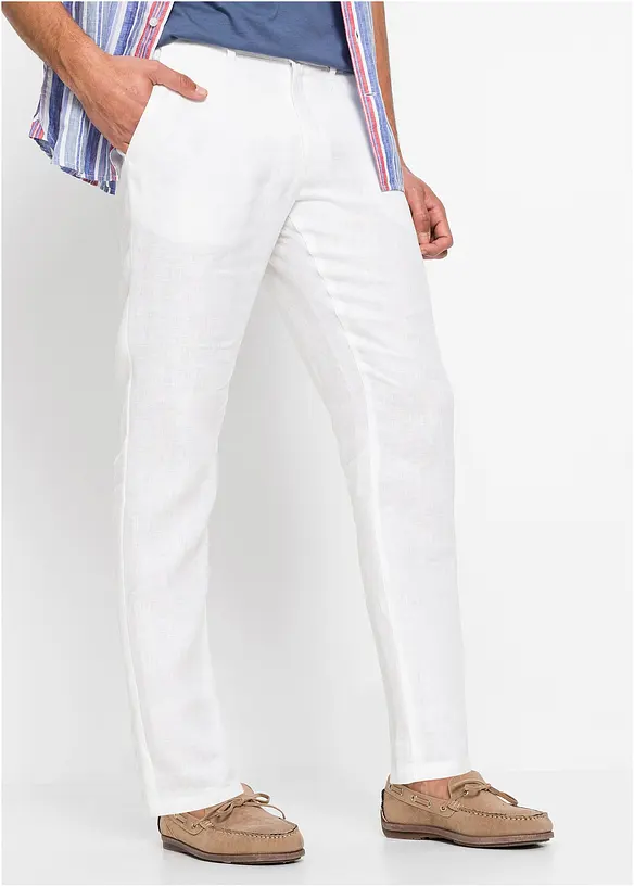 Pantalon chino Regular, 100% lin, droit, bonprix