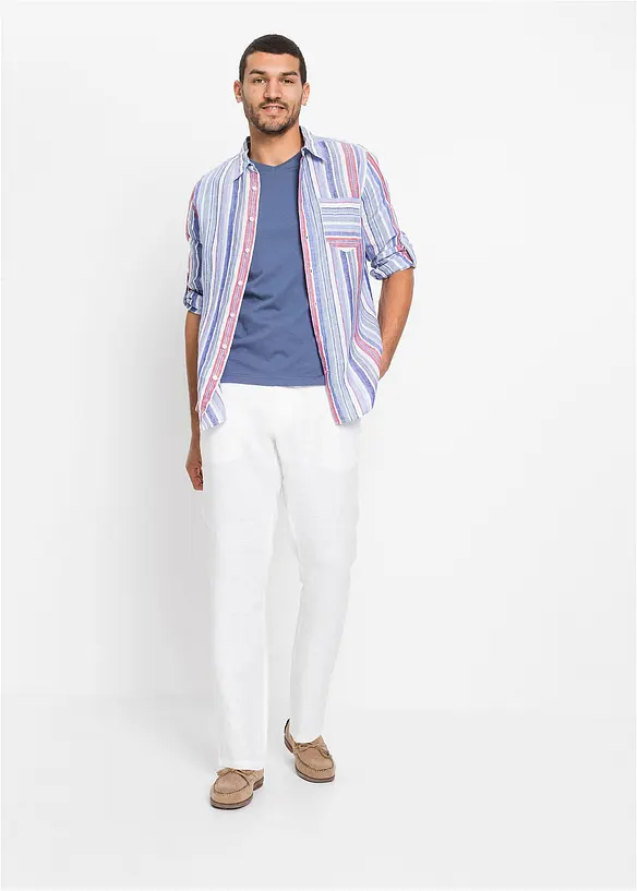 Pantalon chino Regular, 100% lin, droit, bonprix