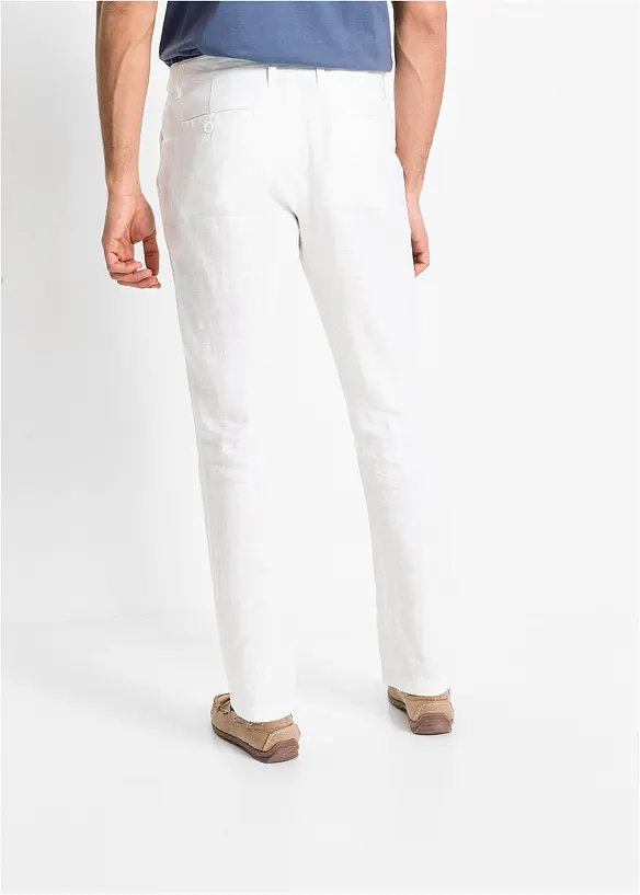 Pantalon chino Regular, 100% lin, droit, bonprix