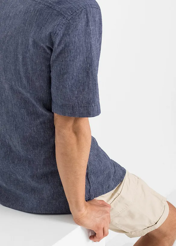 Chemise manches courtes en lin mélangé, bonprix