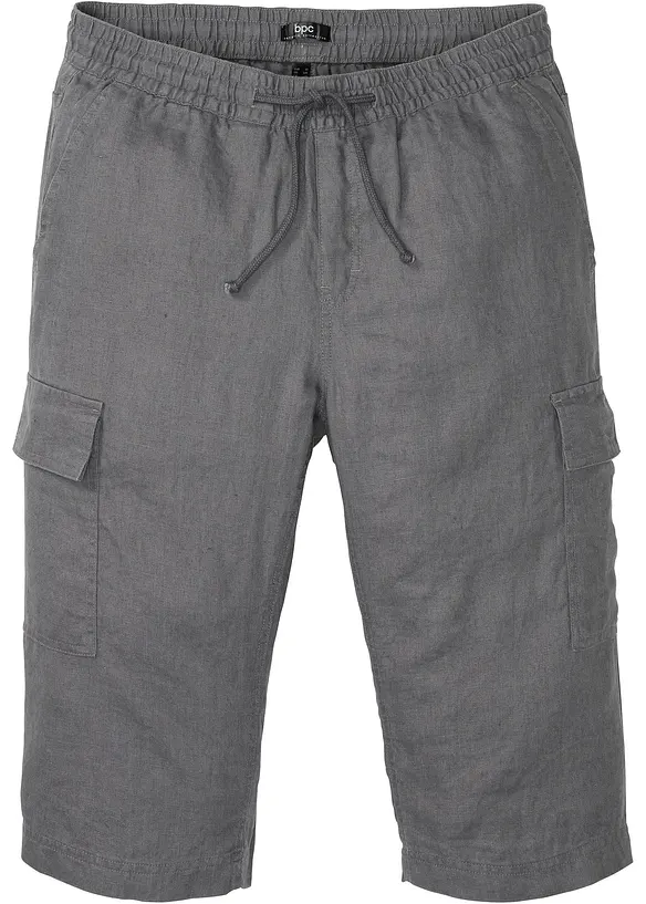 Bermuda cargo en lin mélangé, Regular, bonprix