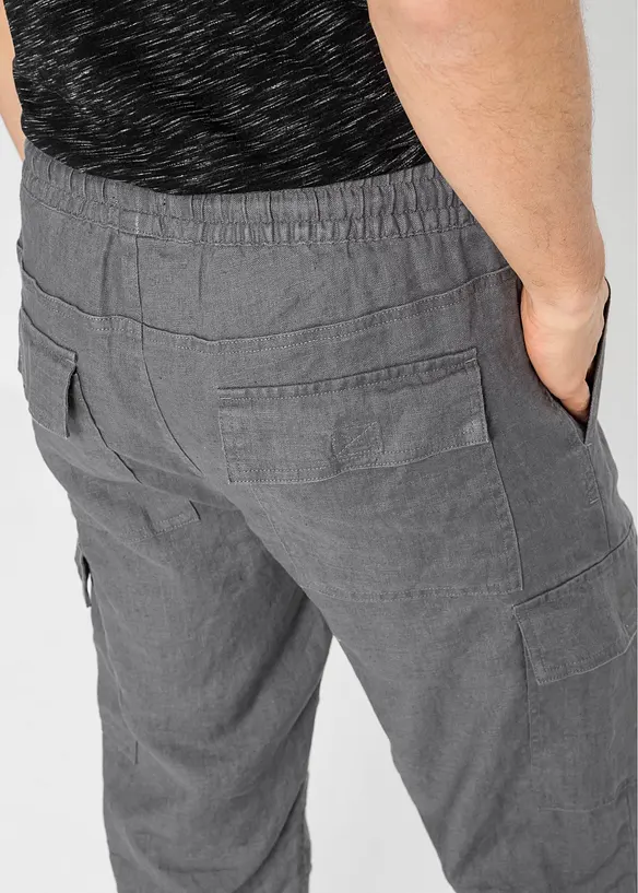 Bermuda cargo en lin mélangé, Regular, bonprix