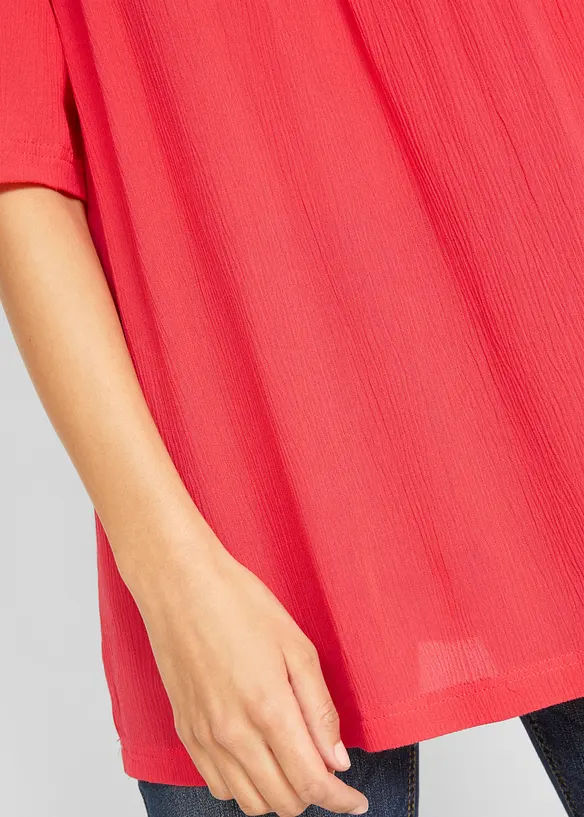 Longue tunique en crépon, manches coude, bonprix