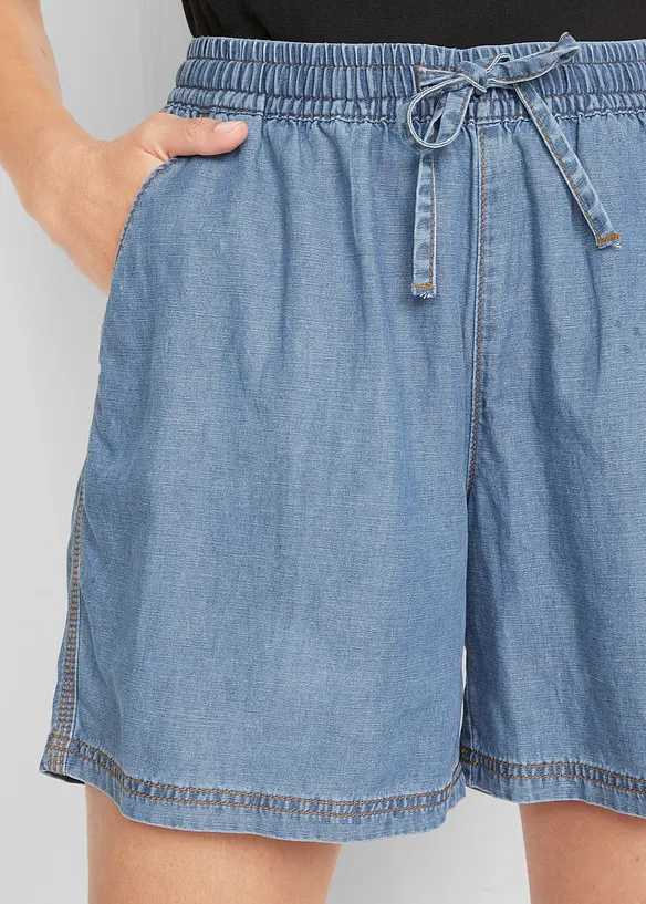 Short en denim léger avec du lin, bonprix