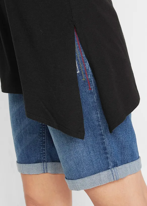 T-shirt long asymétrique en coton et viscose, bonprix