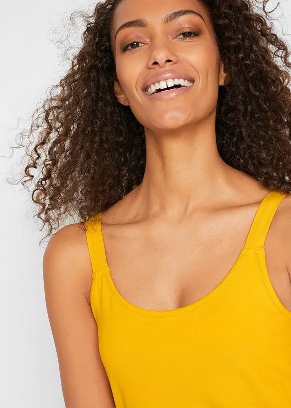 Lot de 2 d&eacute;bardeurs longs en coton &agrave; bretelles r&eacute;glables, bonprix