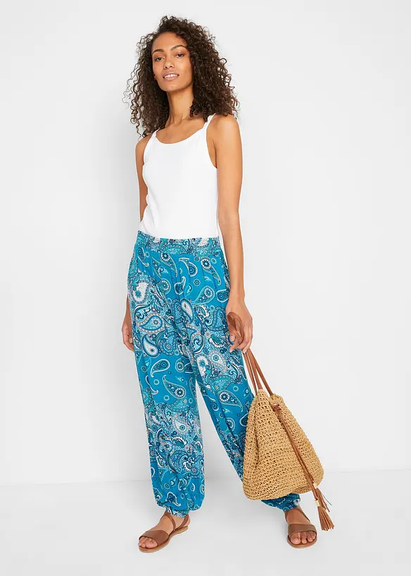 Sarouel fluide en jersey viscose, bonprix