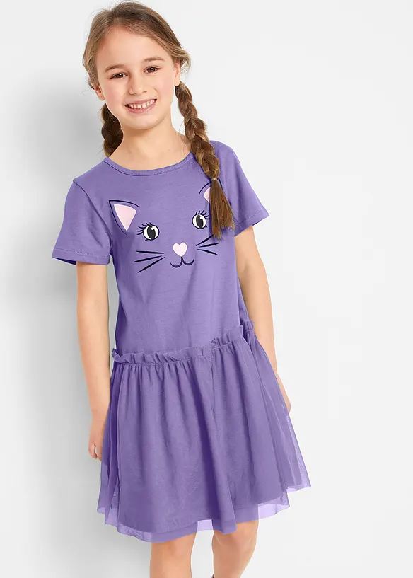 Robe fille et robe de poup&eacute;e (ens. 2 pces) 100% coton, bonprix
