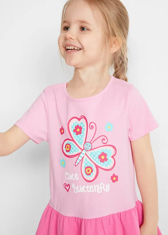 Robe en jersey et robe de poup&eacute;e (ens. 2 pces) 100% coton, bonprix