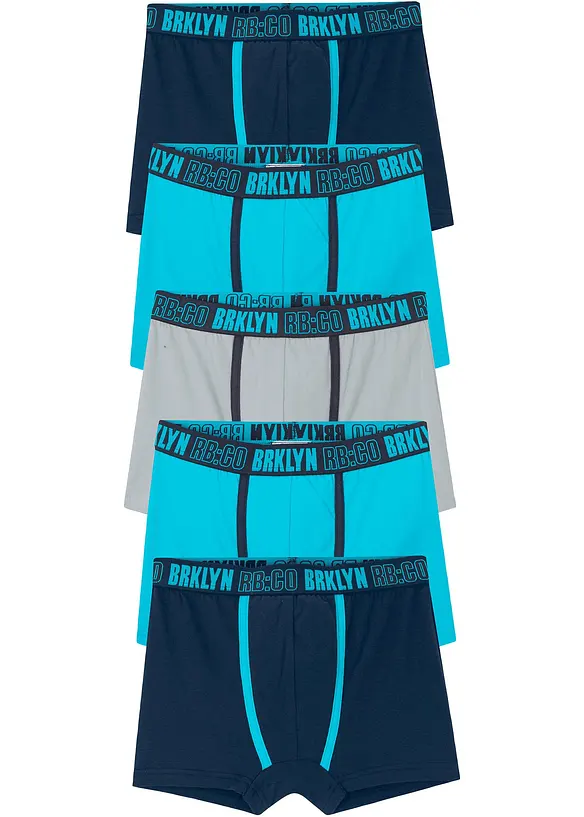 Lot de 5 boxers en coton doux et extensible, bonprix