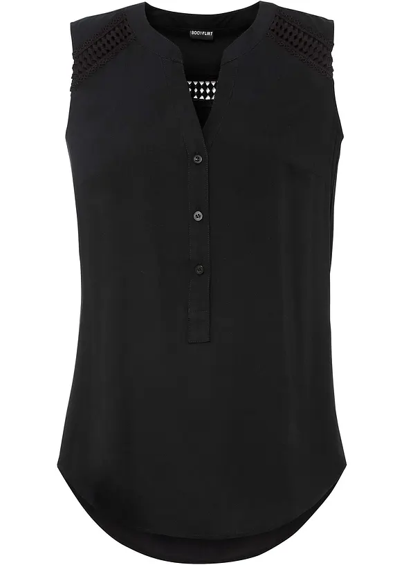 Blouse sans manches avec détail au crochet, bonprix